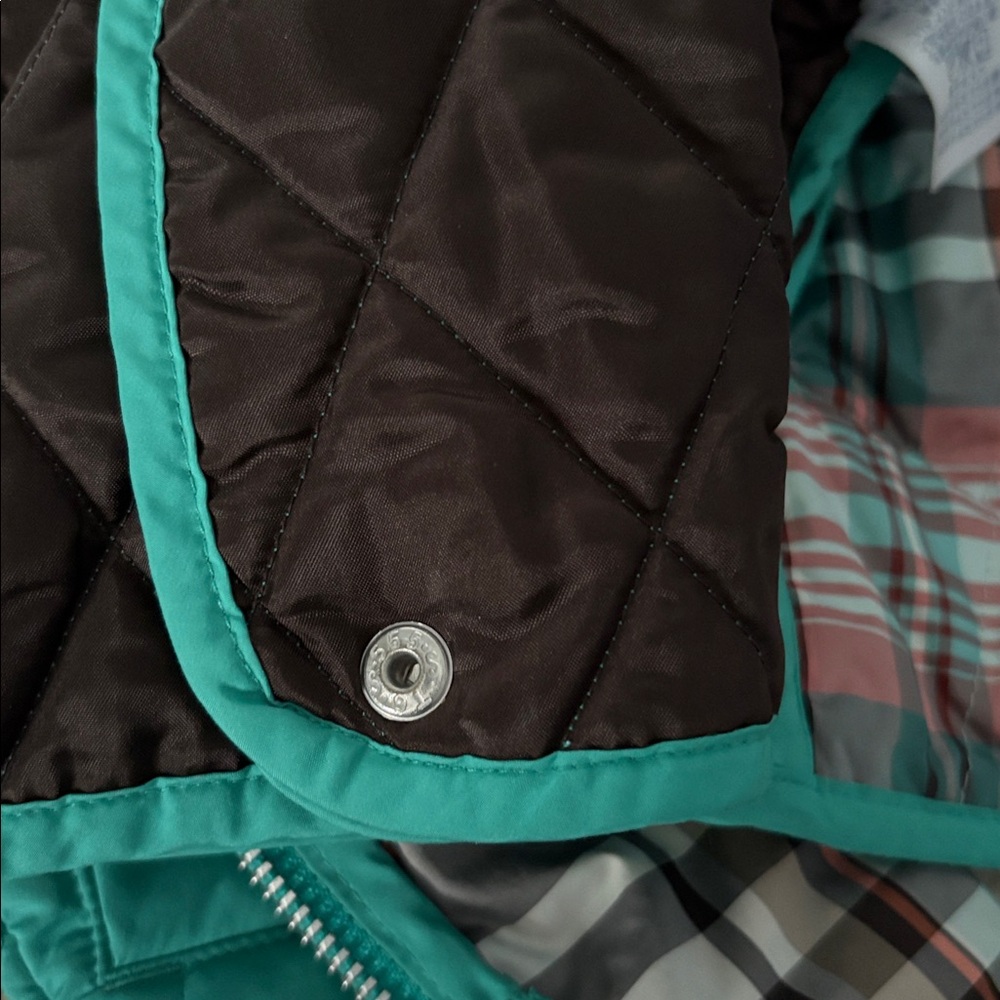 LANDS’ END Quilted Full-zip Chore / Barn Jacket in Teal Size L (14-16) - Picture 12 of 12